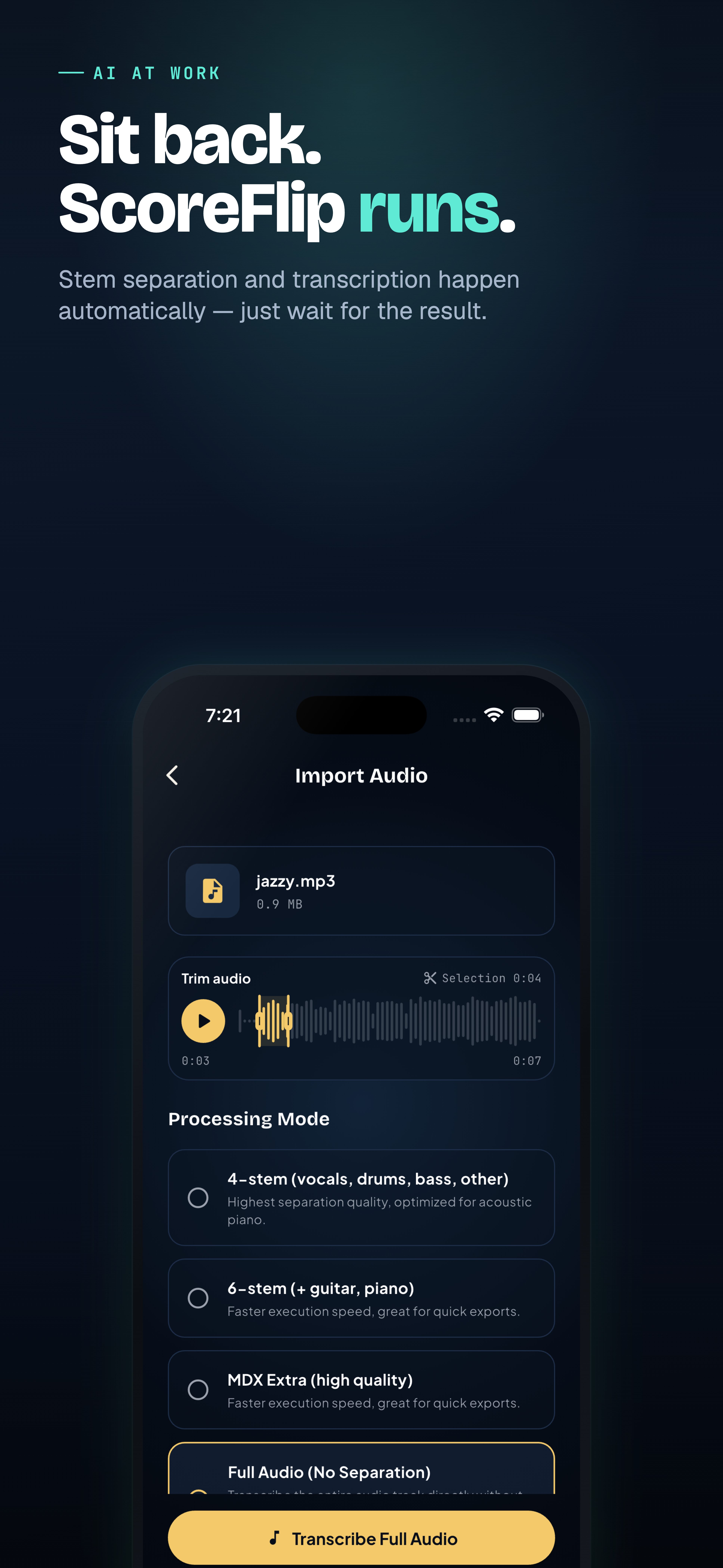 The OMR engine processing and classifying notation in real-time.